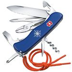 VICTORINOX Pocket Knife Skipper, Sailing Knife, 5 Functions, Swiss Made, Multi Tool with Large Serrated Blade, Locking Blade, Blue