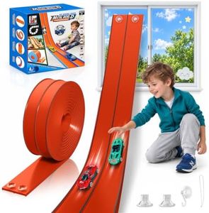 TAEMVV Flexible Race Track Gift for Kids, 15 Ft Car Track Set, Red