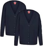 Invading 2X Kids School Uniform Boys Girls Brushed Fleece Sweatshirt Cardigan Heavyweight Navy