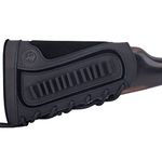 Leather Buttstock Cheek Rest with Rifle Shell Holder for .357 .308 .30-30 .30-06 .45-70 12GA 16GA 20GA .22LR (.22LR .22MAG .17HMR, Right Hand - Black)