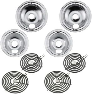 WB31T10010 WB31T10011 Electric Stove Drip Pans WB30M1 WB30M2 Stove Burner Element Set by Blutoget - Compatible for GE Hotpoint Ken-more Electric Range - Totally 8 Pack Includes 4 6-Inch and 4 8-Inch