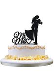 Mr Mrs cake topper,Bride and Groom wedding topper for cake with heart