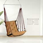 curio centre Cotton Hammock Swing For Kids And Adults/Hanging Hammock Suitable For Indoor, Outdoor, Balcony/Jumbo Swing For Adult/Single Seater Jhula/Swing For Balcony(Yellow, 24X23X85 Inches)