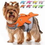 VIVAGLORY Dog Life Vest for Small & Medium Dogs, Easy on & off Sports Style Dog Life Jacket with Adjustable Nylon Straps, Bright Orange