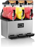 GarveeTech Commercial Slushy Machine 15Lx3, Tainless Steel Smoothie Frozen Drink Maker with Self-Cleaning Mode, 1200W Electric Large Slushie Machine for Home Party Restaurants Cafe Bars