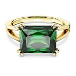 Swarovski Matrix Cocktail Ring, Refined Band Adorned With a Green Crystal in an Emerald Hue, From the Swarovski Matrix Collection, Size 55