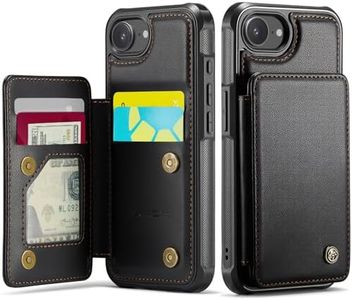 Vinich for iPhone 16e Wallet Case with Card Holder, RFID Blocking Credit Slots Kickstand Shockproof Phone Cover for Women Men, Black