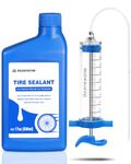 Tubeless Tire Sealant, 500ml Bike Tire Sealant and Tubeless Sealant Injector,Injects Long-Lasting Sealant Directly for MTB and Road Bicycle Tires