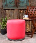 Shadowkart Pouffes Sitting Stool for Living Room, Mudda Puffy Wooden Ottoman Stools, Pouffe Footstool, Pouf for Office Home Decoration & Dressing Table, 16x16x18 Inch, Baby Pink