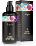 Argan Oil for Hair Skin and Nails 200ml - Natural Moisturiser - Organic Hair Growth Oil for Healthy Hydrated Hair - Natural Hair Oil for Women and Men - Massage Oil - Beard Oil – Satin Naturel