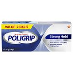 POLIGRIP Strong Hold Denture Adhesive Cream, 2 Pack