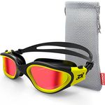 Swimming Goggles, ZIONOR G1 Polarized Swim Goggles UV Protection Watertight Anti-Fog Adjustable Strap Comfort fit for Unisex Adult Men and Women - Mirrored Yellow Lens