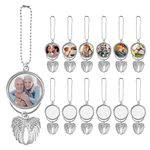 MGBISYI Sublimation Pendant Blanks,Car Picture Frame,Angel Wing Printing Pendant Jewelry Making, Sublimation Blanks Bulk for Automobiles Home Christmas Ornaments(12PCS)