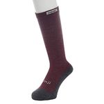 Injinji Womens Hiker & Liner Combo MidWeight Merino NuWool CREW FIT Toe Socks (Maroon & Heather Grey) XS - S