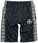 WEST COAST CHOPPERS Men's Tracksuit Shorts Black Basics, Biker, Rockabilly, Rockwear - Black - X-Large