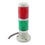 sourcingmap 24V DC Industrial Red Green LED Signal Tower Lamp Warning Stack Light