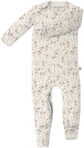 GUNAMUNA Unisex Baby, Toddler Ultra-Soft Convertible Pajama, Footie Romper Sleeper with Diaper Zipper for Easy Changing, Posie, 3-6 Months
