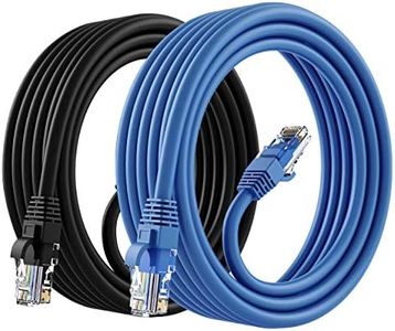 GEARit Cat 6 Ethernet Cable CCA - (10ft, 2-Pack) LAN Network Cord, UTP, Internet, Network Cable Cat 6 Patch Cable - Black & Blue, 10 Feet