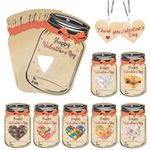 50 Pack Paper Candy Jar Valentine Cards Set for Boys Girls, Personalization Valentine Exchange Cards, Funny Valentine Gifts for Classroom, School Exchange Party Favors (Candy Not Included)