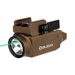 OLIGHT Baldr S 800 Lumens EDC Rechargeable Tactical Flashlight, Flashlight with Adjustable Green Beam and White Light, Compact Rail Mount Light Powered by Battery (DT)