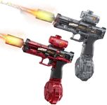 StimuVariety Electric Water Gun for Adults Kids, 2 pack Automatic Squirt Watergun pistol with Water spray sound and Led Light, Summer Outdoor Pool Beach Party Toys for Boys, Ice Mouse 2 Pack Black Red