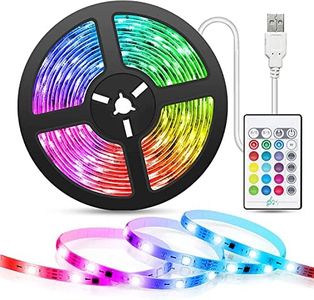 SAIELLIN 3.5 Ft USB 5V 5050 RGB LED with Remote Flexible Strip Light Multi-Color Changing Lighting Kit, TV Background Lighting with Mini Controller for TV PC Laptop Bias Lighting (for screens-24)