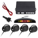 FABTEC Car Reverse Parking Sensor with LED Display 4 Sensor Reverse Parking Auto Object Detectors for Car (Black, Set of 4)…