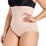 Delimira Women Tummy Control Knickers High-Waisted Slimming Briefs Seamless Shapewear Shorts Beige 18-20