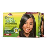African Pride Olive Miracle Deep Conditioning No-lye Relaxer Kit, Super