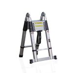 Aardwolf Quickfit 8+8 Step (A Type 3.3M+3.3M/10.8FT+10.8FT) Heavy Duty Aluminium Double Telescopic Extension Ladder | Foldable Step Ladder| Industrial| 150 Kg Capacity