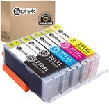 Sotek 250XL 251XL 250 251 XL C A K E Ink Cartridges 5 Color, Work with Pixma mx922 MG7520 MG7120 MG6620 MG5620 iP8720 MG6420 MG6320 MG5420 IX6820 iP7220(BK/BK/C/M/Y)