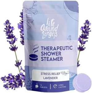 Lifearound2angels Therapeutic Shower Steamer 12 Pack Made in USA Stress Relief Lavender Shower Vapor Shower Bomb Tablets Self Care Relaxation Gifts for Women Spa Christmas Gifts Stocking Stuffer