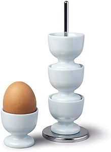 Zeal G277B Stack and Store Cups/Holders, Set of 4 with Chrome Storage and Carry Stand, Duck Egg Blue