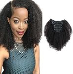 Sassina Afro Curly Clip in Human Ha