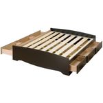 Prepac BBQ-6200-3K Mate’s Platform Storage Bed with 6 Drawers, Queen, Black