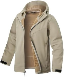 Pioneer Camp Men's Hooded Softshell Jacket Waterproof Lightweight Insulated Windbreaker Fleece Lined Rain Shell Jacket