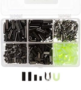 Rite Angler Crimp Kit - 401-Piece Fishing Line Crimp Sleeves, Nylon & Stainless Steel Thimbles for Saltwater & Freshwater Fishing Crimping Tool – Includes 1.3mm, 1.6mm, 1.9mm & 2.2mm Sizes