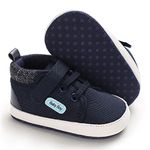 Meckior Infant Baby Boys Girls High Top Ankle Sneakers Toddler Non Slip Soft Sole Walking Shoes Newborn PU Leather Casual Moccasins Prewalkers Crib Shoe First Walkers Shoes 12-18 Months