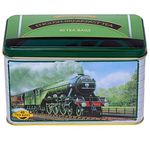 New English Teas Flying Scotsman Tea Caddy with 40 English Breakfast Teabags for Train Enthusiasts