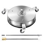 YAMATIC 15'' Pressure Washer Surface Cleaner with 3 Wheels, 2 Extension Wands,1/4'' Quick Plug 4500 PSI Power Washer Attachment, Stainless Steel Surface Cleaner of Concrete Driveway Decks