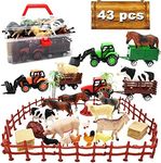 3 Pack Farm Toy Tractor with 40pcs 