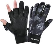 Kyncilor Flexible Fishing Gloves for Men Women Winter Cold Weather Ice Fishing Gloves 3 Cut Fingers Convertible Mittens for Fly Fishing Photography Hunting Running