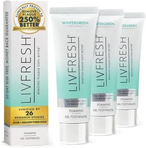 LIVFRESH Toothpaste Gel, Clinically Proven to Remove Plaque 250% Better, Improves Gum Health 190% Better, Prevents & Reduces Tartar, Freshens Breath, SLS Free Dental Gel, Wintergreen, 3 Pack