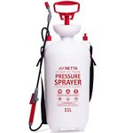 NETTA Garden Sprayer 11L - Weed Killer Sprayer Pump with Adjustable Mist Spray Bottle Nozzle - Pressure Pump Spray Bottle for Plants, Fertilizer, Pesticides, Fungicides, Patio & Car Cleaning