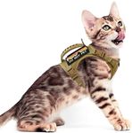 nanappice Tactical Cat Harness for Walking Escape Proof,Adjustable Pet Vest Harness,Soft Mesh Padding Large Cat,Small Dog with Quick-Release Buckle and Rubber Handle