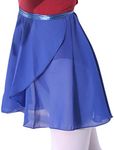 WOOSUN Adult Ladies Ballet Wrap Over Scarf Dance Leotard Skate Tutu Skirt Chiffon 38cm, Blue, One Size