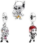 Doyafer 925 Sterling Silver Charms Set Cool Hero for Women Children Bracelets Necklace Birthday Gifts 3-Piece/Package…