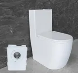 WinZo WZ5311-P Dual Flush Macerating Toilet System with Macerator Pump for Basement Sewerage Waste Macerator,White