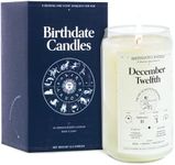 Birthdate Candles, December 12 - Sagittarius Zodiac Scented Candles Birthday Gift - Rose, Neroli & Water Lily Scent - All-Natural Soy & Coconut Wax, 60-80 Hour Burn Time - Made in USA