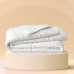 Baloo Soft 6.8kg Weighted Blanket, Heavy Cotton Quilted Blanket in Pebble White, 152x203 cm